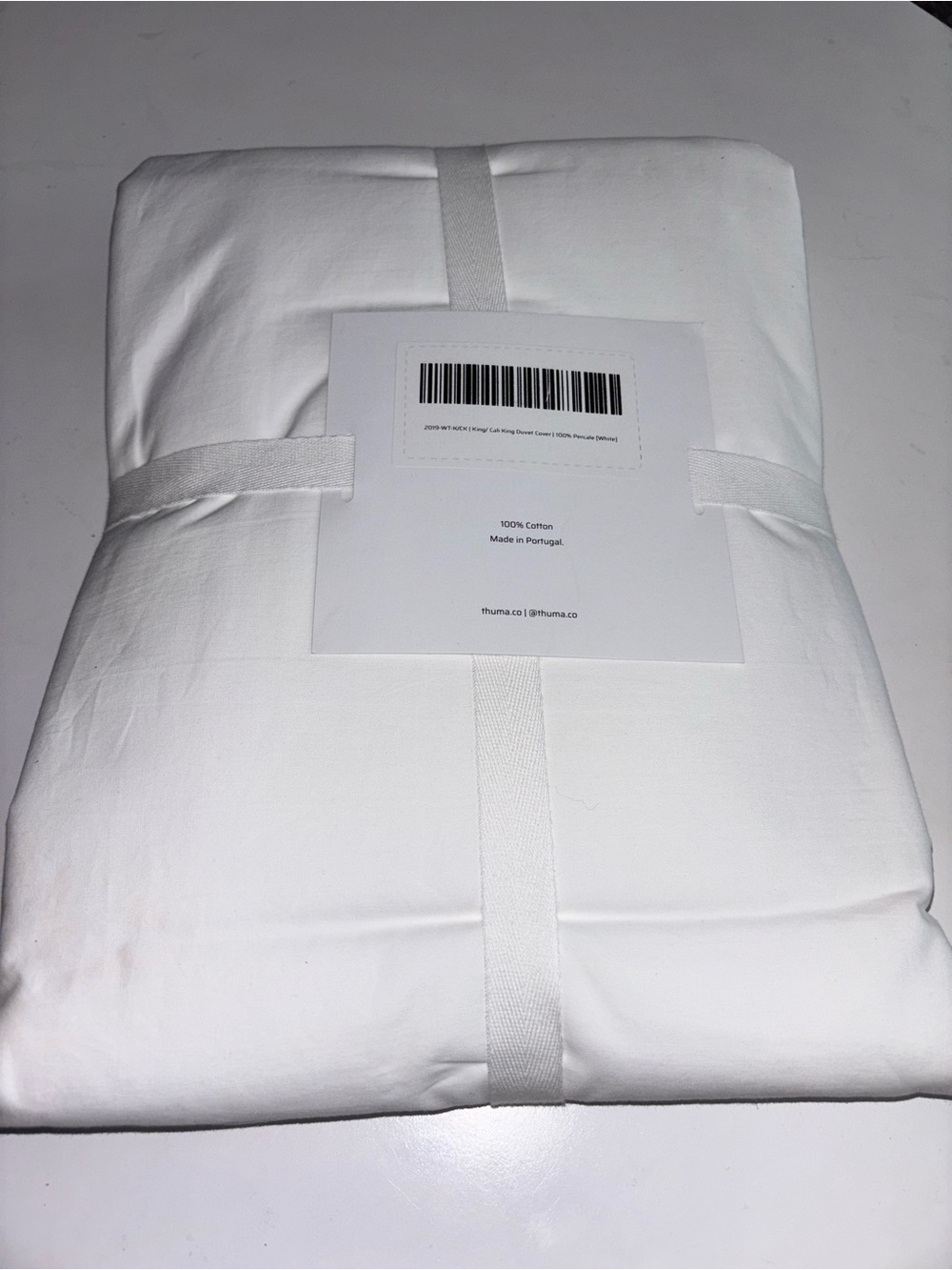 THUMA 100 % cotton White Percale Duvet Cover - Picture 2 of 3